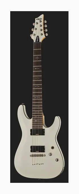 Schecter Demon 7 Vintage White, prog zerowy i pierwsze pozycje na gryfie