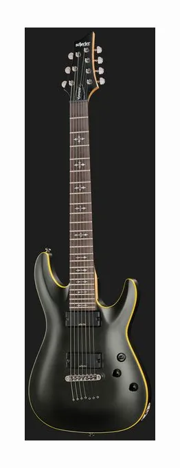 Schecter Demon 7 Vintage White z bliska od przodu