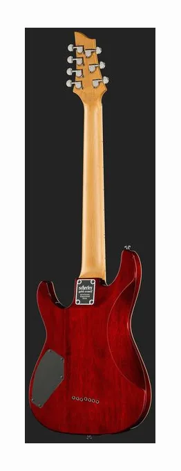 Schecter Diamond Omen 7 Extreme BCH, główka z kluczami i logo