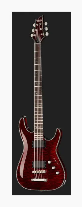 Schecter Hellraiser C-7 FR S LH ujęta od przodu na neutralnym tle