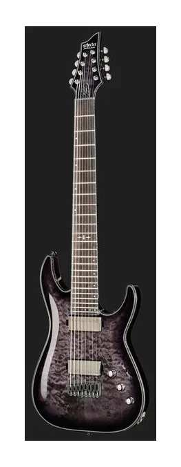 Schecter Hellraiser Hybrid C-8 TBB, przetworniki i gałki regulacji