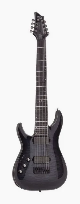 Schecter Hellraiser Hybrid C-8 LH TBB widziana od przodu