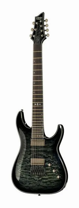 Schecter Hellraiser Hybrid C-7 TBB z bliska od przodu
