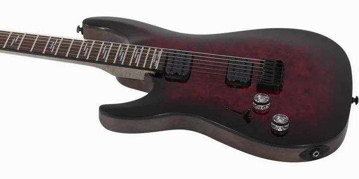 Schecter Omen Elite-6 LH BCHB, korpus i lakier z bliska