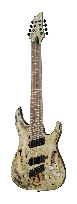 Schecter Omen Elite-8 MS Charcoal sfotografowana frontalnie