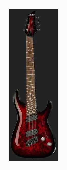 Schecter Omen Elite-7 MS Black Cherry, profil boczny korpusu
