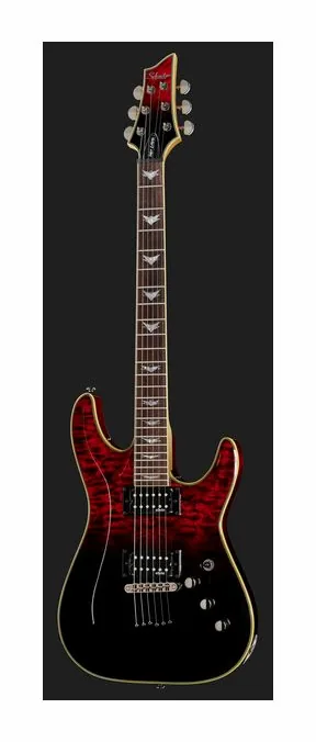 Schecter Omen Extreme 6 Blood Burst, korpus i lakier z bliska