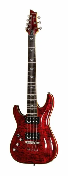 Schecter Omen Extreme-7 LH BKCH sfotografowana frontalnie