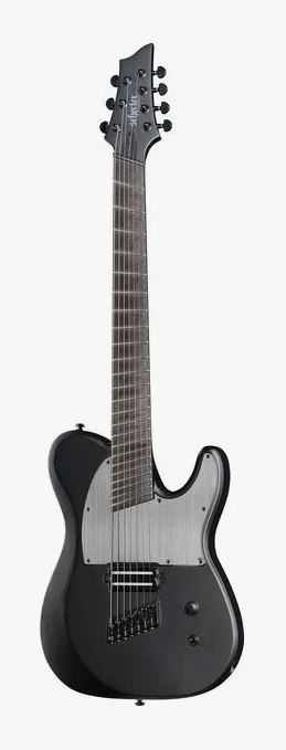 Schecter PT-7 MS Black Ops ujęta od przodu na neutralnym tle