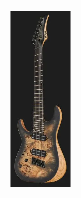 Schecter Reaper 7 Multiscale SCB LH, linie korpusu z góry