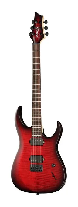 Schecter Sunset 6 Extreme SB ujęta od przodu na neutralnym tle