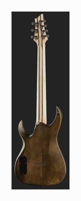 Schecter Sunset -7 Extreme Grey Ghost, korpus i lakier z bliska
