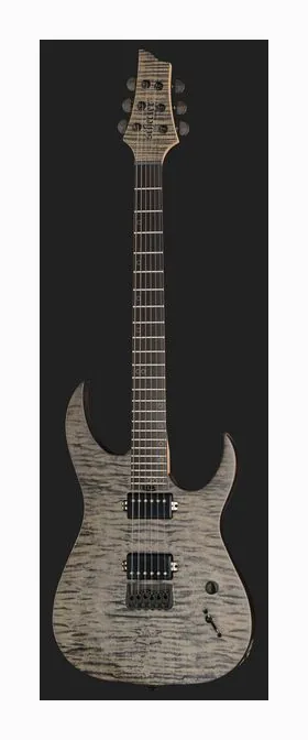 Schecter Sunset Extreme Grey Ghost, korpus i lakier z bliska