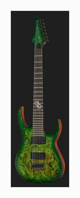 Solar Guitars S1.7AHLB Lime Burst Matte, linie korpusu z góry