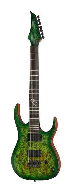 Solar Guitars S1.7AHLB Lime Burst Matte sfotografowana frontalnie