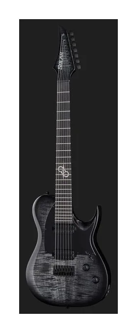 Solar Guitars T2.7FBB-Flame Black Burst, profil boczny korpusu