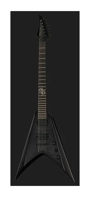 Solar Guitars V2.6FBB Baritone Flame Black, linie korpusu z góry