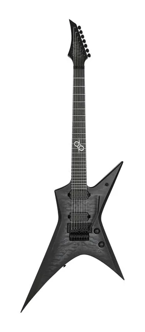 Solar Guitars X1.7FRQBB+ ujęta od przodu na neutralnym tle