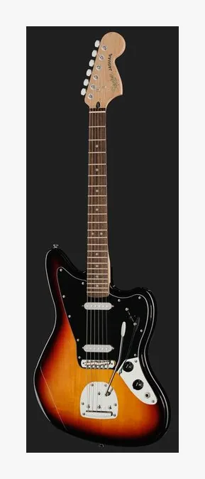 Squier Affinity Jaguar MMB ujęta od przodu na neutralnym tle