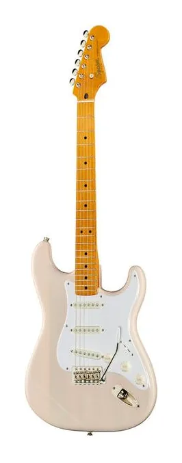 Squier CV 50s Strat MN WHB ujęta od przodu na neutralnym tle