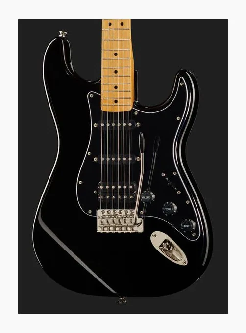 Squier CV 70s Strat HSS MN BLK, przetworniki i gałki regulacji