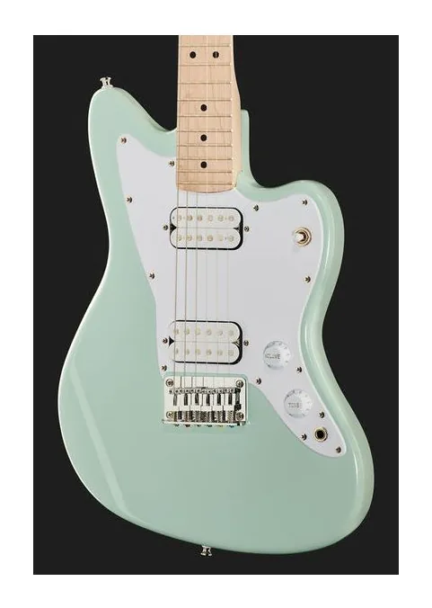Squier Mini Jazzmaster MN SFG, korpus i lakier z bliska