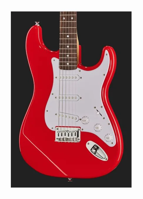 Squier Sonic Strat HT Torino Red, linie korpusu z góry