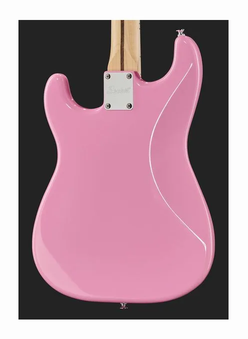 Squier Sonic Strat HT H Flash Pink, prog zerowy i pierwsze pozycje na gryfie