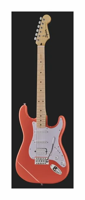 Squier Sonic Strat HT H Flash Pink z bliska od przodu