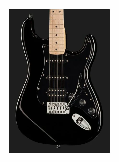 Squier Sonic Strat HSS Black, prog zerowy i pierwsze pozycje na gryfie