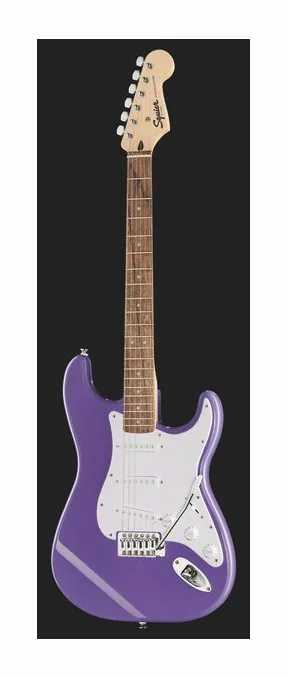 Squier Sonic Strat LRL Ultraviolet, korpus i lakier z bliska