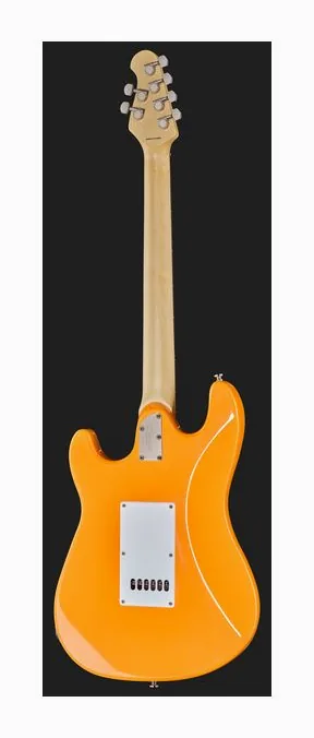 Sterling by Music Man Cutlass CT20HSS Sunrise Orange, główka z kluczami i logo