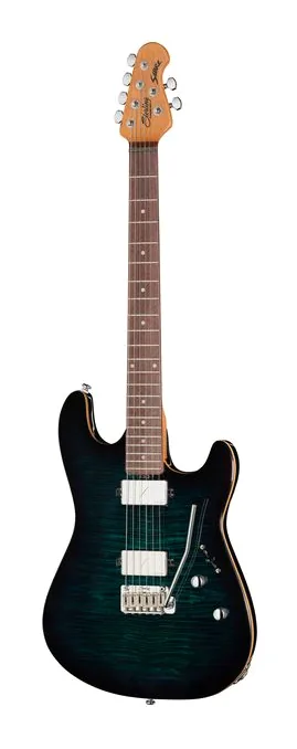 Sterling by Music Man Sabre Deep Blue Burst widziana od przodu