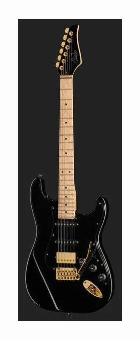 Suhr Mateus Asato Classic T MN BK ujęta od przodu na neutralnym tle