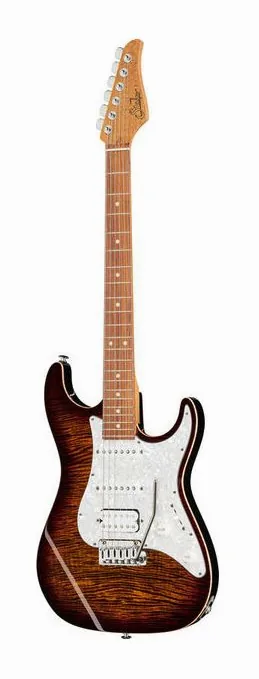 Suhr Standard Plus HSS PF BB ujęta od przodu na neutralnym tle