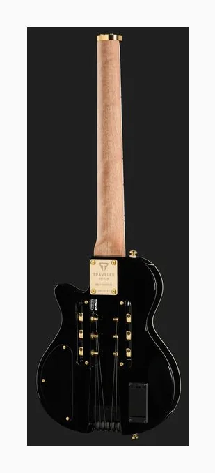 Traveler Guitar EG-1 Custom V2 Gloss Black, przetworniki i gałki regulacji