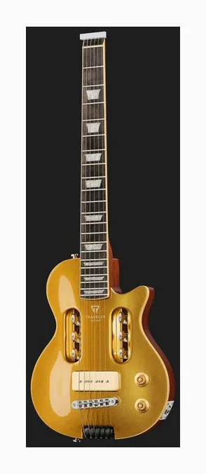 Traveler Guitar EG-1 Custom V2 Gloss Black ujęta od przodu na neutralnym tle
