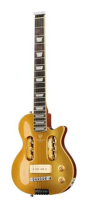 Traveler Guitar EG 1 Deluxe P90 Gold sfotografowana frontalnie