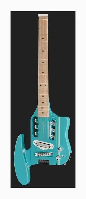 Traveler Guitar Speedster Deluxe Hot Rod Blue, korpus i lakier z bliska