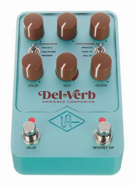 Universal Audio UAFX Del-Verb Ambience Compan., gałki widziane z góry