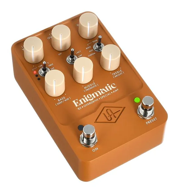 Universal Audio UAFX Enigmatic '82 Overdrive, dioda i przełącznik nożny