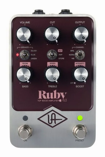 Universal Audio UAFX Ruby '63, dioda i przełącznik nożny