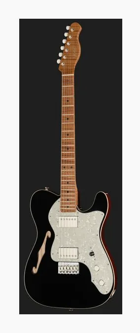 Xotic Guitars XTC-TL Black Top Natural Back, korpus i lakier z bliska