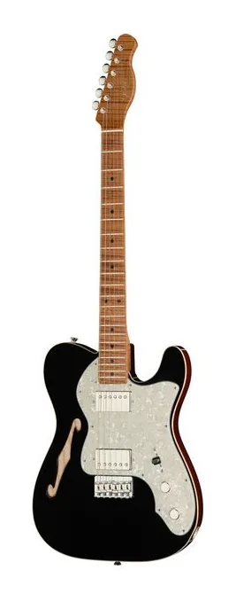 Xotic Guitars XTC-TL Black Top Natural Back sfotografowana frontalnie